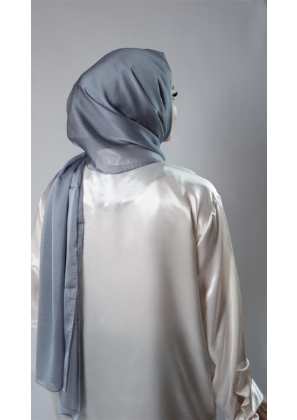 Antrasit Düz Klasik Şal Şifon Kumaş Janjan Abiye 202108_25 modelleri