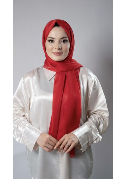 Kırmızı Düz Klasik Şal Şifon Kumaş Janjan Abiye 202108_31