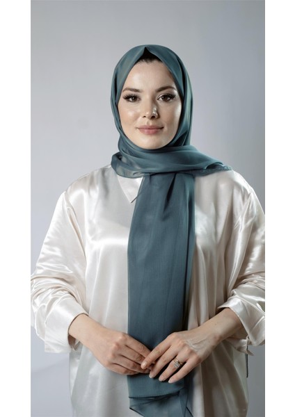 Yağ Yeşili Düz Klasik Şal Şifon Kumaş Janjan Abiye 202108_36