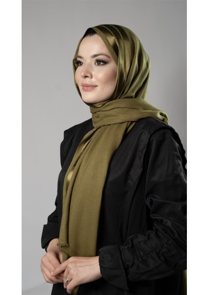 Yağ Yeşili Şerit Çizgili Şal Viskon Kumaş Bursa Dolama 202109_36