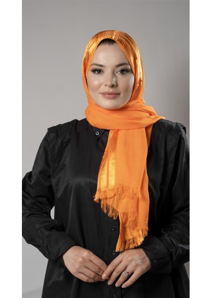 Turuncu Şerit Çizgili Şal Viskon Kumaş Bursa Dolama 202109_57 fiyatları