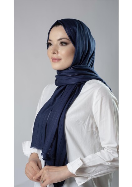 Lacivert Çizgili Şal Viskon Kumaş Bursa Dolama 202110_02