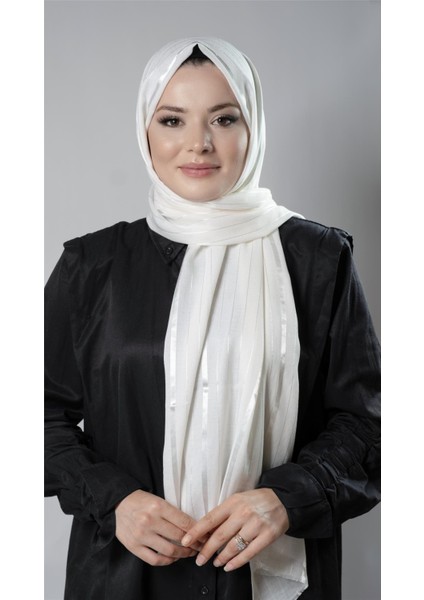 Krem Çizgili Şal Viskon Kumaş Bursa Dolama 202110_40