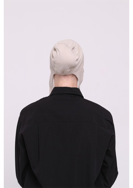 Bej Arkadan Bağlamalı Tesettür Bone Viskon Kumaş Dikişsiz Geçmeli Likralı Iç Bone 3010_12 indirimleri