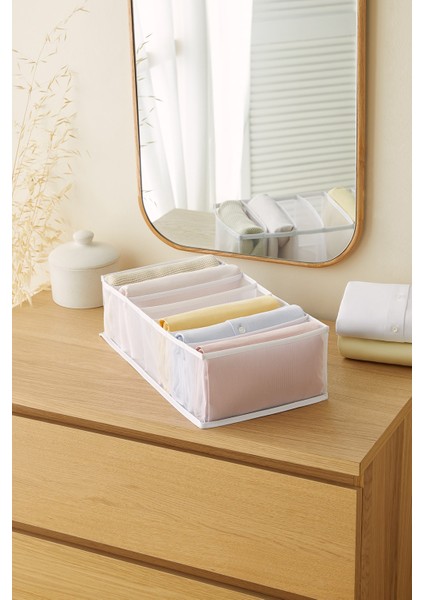 Tekno Trust Çekmece Içi 7 Bölmeli File Dolap Çekmece Içi Akordiyon Tipi Katlanır Çamaşır Düzenleyici Organizer