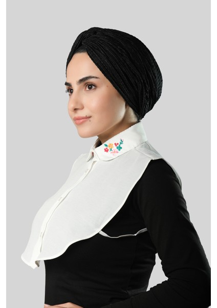 Krem Gömlek Yakalı Boyunluk Terikoton Nakışlı Çiçek Desenli 1023_40 modelleri