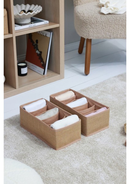 Tekno Trust Çekmece Içi 2'li Jüt 6 Bölmeli Çocuk Odası Dolap Çekmece Içi Çamaşır Çorap Düzenleyici Petek Akordi fiyatları