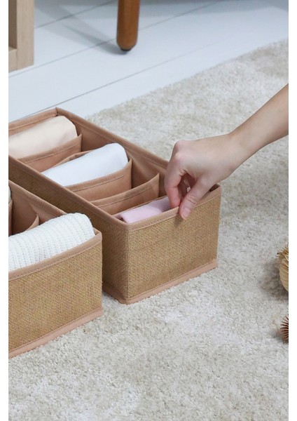 Tekno Trust Çekmece Içi 2'li Jüt 6 Bölmeli Çocuk Odası Dolap Çekmece Içi Çamaşır Çorap Düzenleyici Petek Akordi modelleri