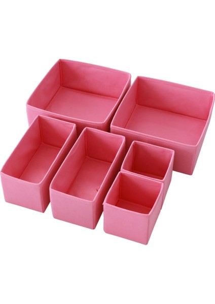 Tekno Trust Kumaş 6'lı Pembe Çocuk Odası Dolap Çamaşır Çekmece Içi Düzenleyici Saklama Kutusu Organizer fiyatları