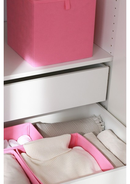 Tekno Trust Kumaş 6'lı Pembe Çocuk Odası Dolap Çamaşır Çekmece Içi Düzenleyici Saklama Kutusu Organizer modelleri
