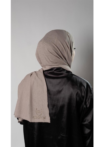 Vizon Pratik Hazır Geçmeli Tesettür Şal Örme Kumaş Taşlı Çiçek Desenli 2118C_10