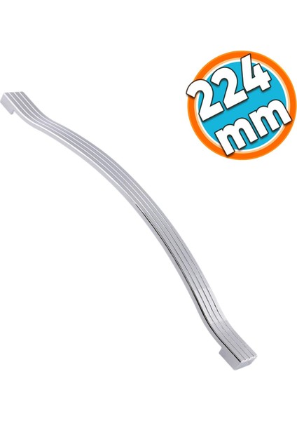 Mobilya Mutfak Dolabı Çekmece Dolap Kapak Kulbu Kulpu Krom 224 mm Metal Kulp
