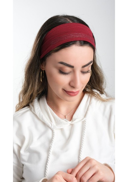 Bordo Pratik Hazır Geçmeli Tesettür Bone Viskon Kumaş Sade 3007_16