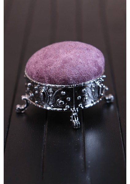 Gül Kurusu Eşarp Şal Iğnedanlık Kadife Gümüş Ayaklı 5004_18