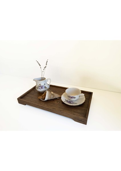 Arte Chocolate Orta Boy 45X25 cm Tepsi,servis ve Sunum Tepsi,mutfak Çay-Kahve Tepsisi,ahşap Düzenleyici
