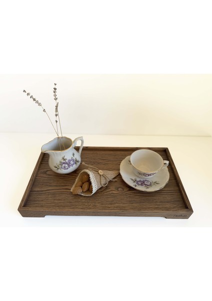 Arte Chocolate Orta Boy 45X25 cm Tepsi,servis ve Sunum Tepsi,mutfak Çay-Kahve Tepsisi,ahşap Düzenleyici