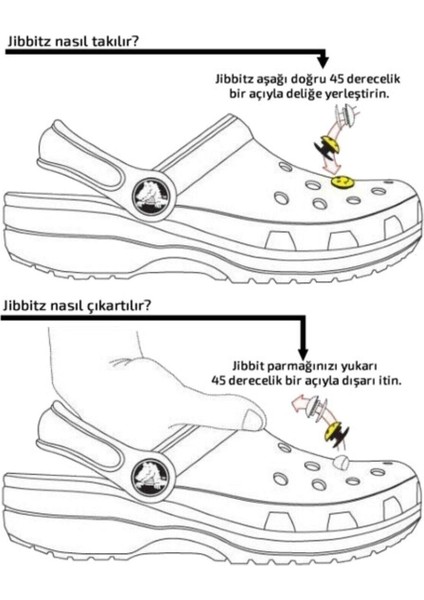 Crocs Jibbitz Terlik Süs Kelebek -Crocs Terlik Süsü Pacman,nutella,kivi,uğur Böceği 8'li Set