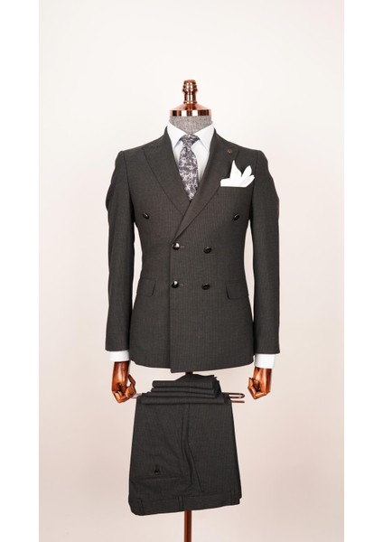 Ech. 513 Ince Çizgili Krvz Takım Elbise