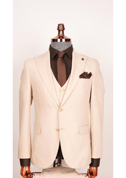 Ssa 2610 Düz Kumaş Yelekli & Duble Paça Takım Elbise modelleri