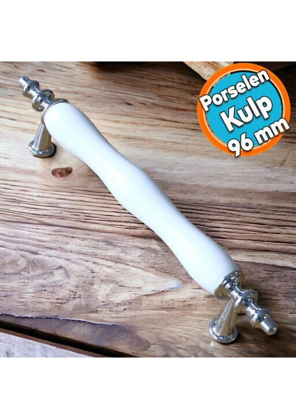 Porselen Beyaz Krom 96 mm Kulplar Mobilya Mutfak Dolabı Çekmece Dolap Kapak Kulpu Kulbu