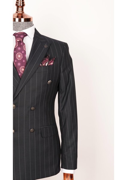 Ech. 2344-27 Geniş Çizgili Kruvaze Takım Elbise indirimleri