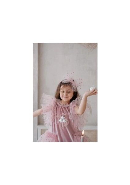 Laura Kadife ve Tüllü Pembe Parti Elbisesi fiyatları