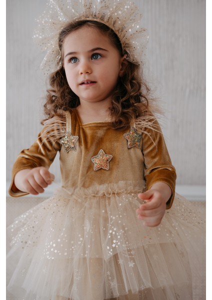 Lucrezia Kadife Tüllü Parti Elbisesi