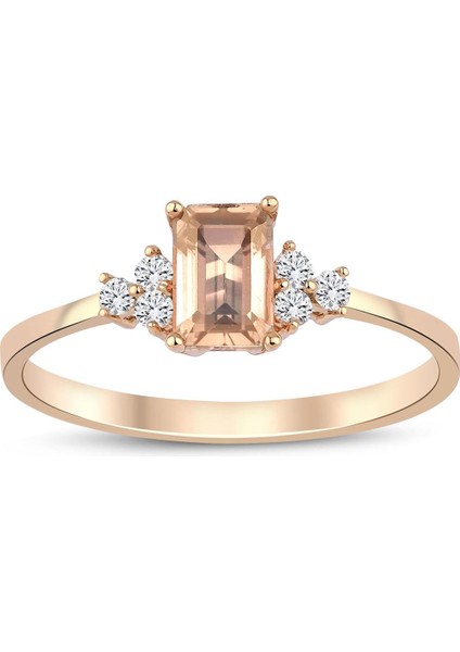 Morganite Taşlı Tasarım Pırlanta Yüzük