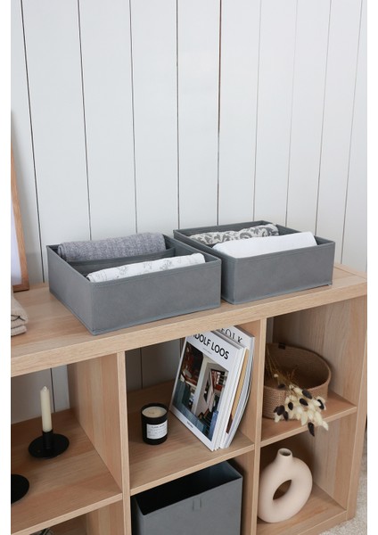 Tekno Trust 2 Parça 2'li Gri 3 Bölmeli Çocuk Odası Dolap Çekmece Içi Çamaşır Çorap Düzenleyici Petek Akordiyon modelleri