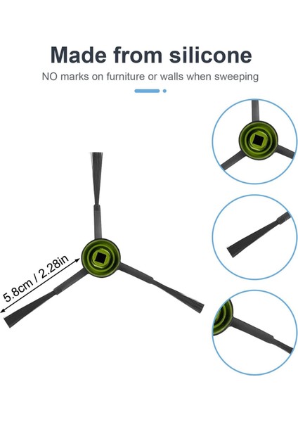 Запасные Части Пылесоса,ecovacs Deebot T8/t9/n8/x1 Omni/x1 TURBO/T10 OMNI/T10 TURBO/T20 Omni/t9+/n8+/n8 Pro/n8 Plus Için Yan Fırçalar (Yurt Dışından)