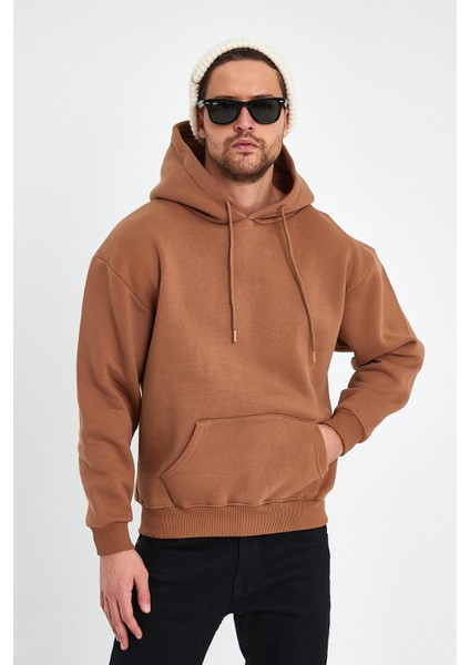 Kahverengi Hoodie, Oversize Sweatshirt, Erkek Hoodie, Kanguru Cep Kapüşonlu fiyatları