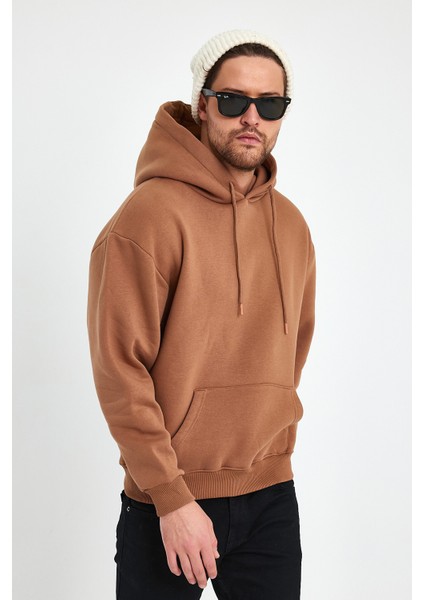Kahverengi Hoodie, Oversize Sweatshirt, Erkek Hoodie, Kanguru Cep Kapüşonlu indirimleri