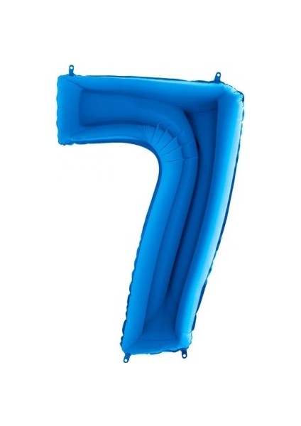 7 Rakam Mavi Folyo Balon 34 Inç 80 cm