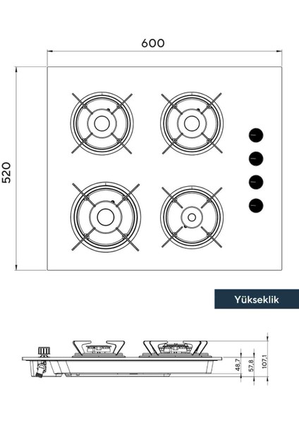 Set Üstü Ocak Bej Lpg Uyumlu