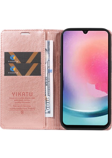 Samsung Galaxy A25 5g Deri Kasa Manyetik Folyo Telefon Kılıfı (Yurt Dışından)