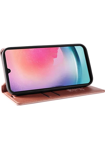 Samsung Galaxy A25 5g Deri Kasa Manyetik Folyo Telefon Kılıfı (Yurt Dışından)