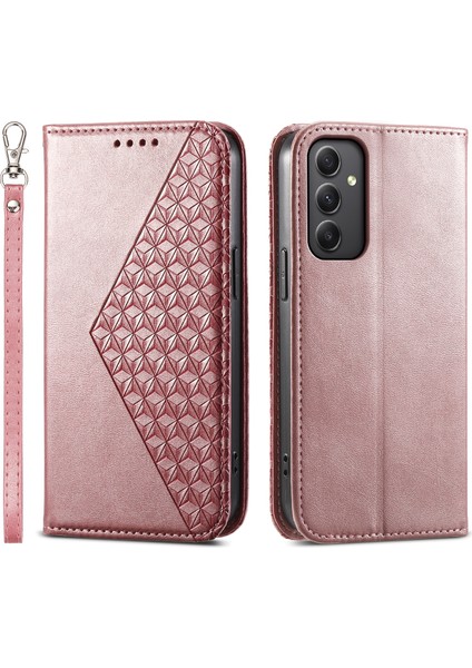 Cool-M Case Samsung Galaxy A35 5g Rhombus Pu Deri+Tpu Telefon Kılıfı (Yurt Dışından)