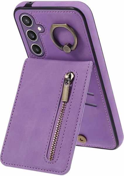 Samsung Galaxy S23 Fe Cep Rfıd Retro Pu+Tpu Cover Telefon Kılıfı (Yurt Dışından)