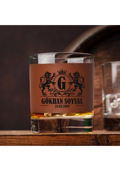 Erkeğe Doğum Günü Hediyesi Taba Deri Viski Bardağı