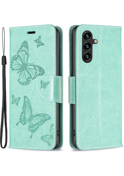 Samsung Galaxy A55 5g Butterfly Baskılı Deri Stand Telefon Kılıfı (Yurt Dışından)
