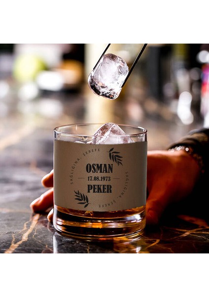 Dosta Hediye Vizon Deri Kaplama Viski Bardağı