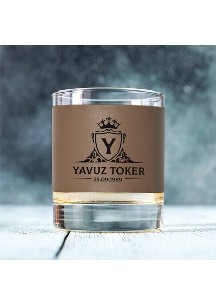 Doğum Günü Hediyesi Vizon Deri Kaplı Viski Bardağı