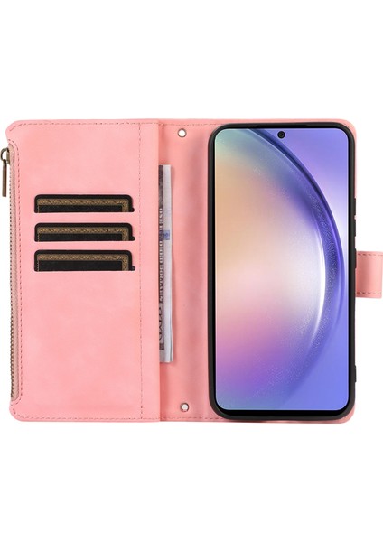 Samsung Galaxy A05S 4g Fermuarı Deri Rhombus Grid Baskılı su Telefon Kılıfı (Yurt Dışından)