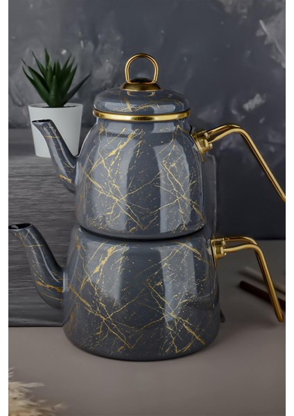 Vip Elite Class Kırık Mermer Çaydanlık Takımı Özel Tasarım A++