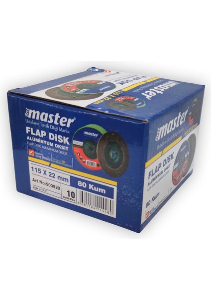 Flap Disk Zımpara 10'lu Paket 115 mm 80 Kum, Ao
