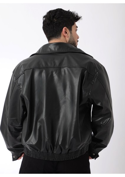 Oversize Bel Lastikli Suni Deri Mont ARW-OVR-50372