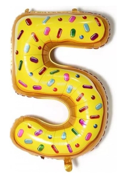 5 Rakam Desenli Folyo Balon 32 Inc 72 cm