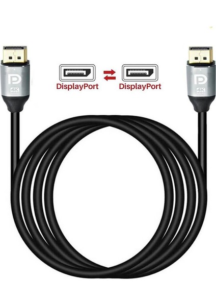 4K 60Hz Displayport  To Displayport Kablo (Dp 1.2) 21.60GBPS, 1080P Freesync G-Sync - 5 mt