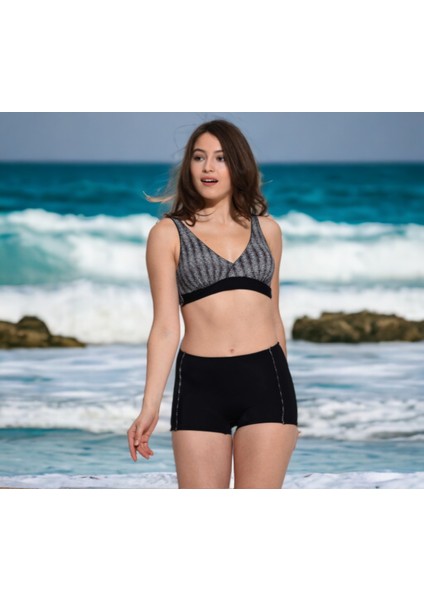 Kruvaze Desenli Şortlu Büyük Beden Bikini fiyatları