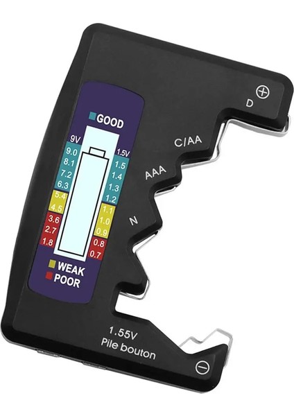Siyah Stil Akü Test Cihazı LCD Ekran Akü Gerilimi Ölçüm Cihazı Yüksek Uyumluluk Test Aralığı Hızlı Sonuçlar Kompakt Özellikler (Yurt Dışından)